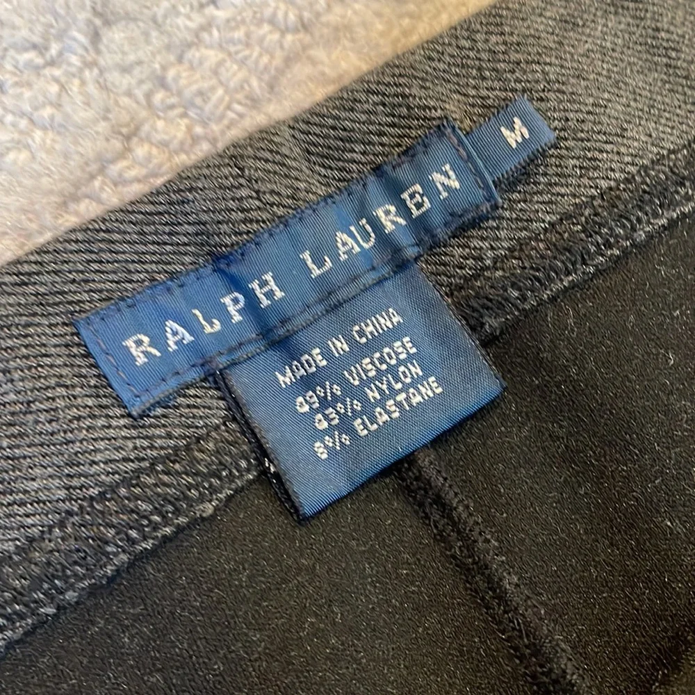 Ralph Lauren Tweed Leather Ankle Zip Leggings - Picture 2 of 7